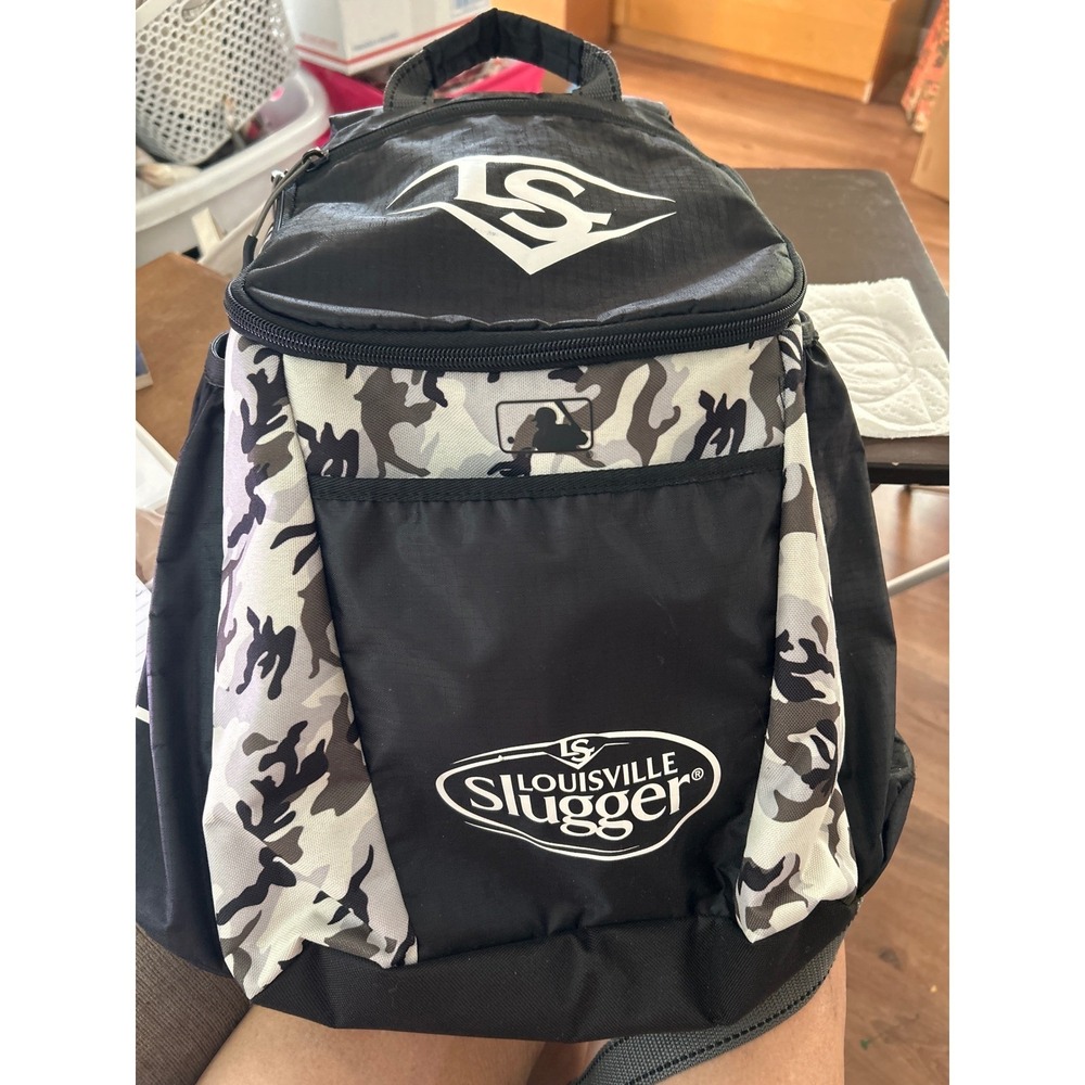 Louisville Slugger Baseball Backpack Black Camo MLB Youth Kids Sport‎ Gear Bag